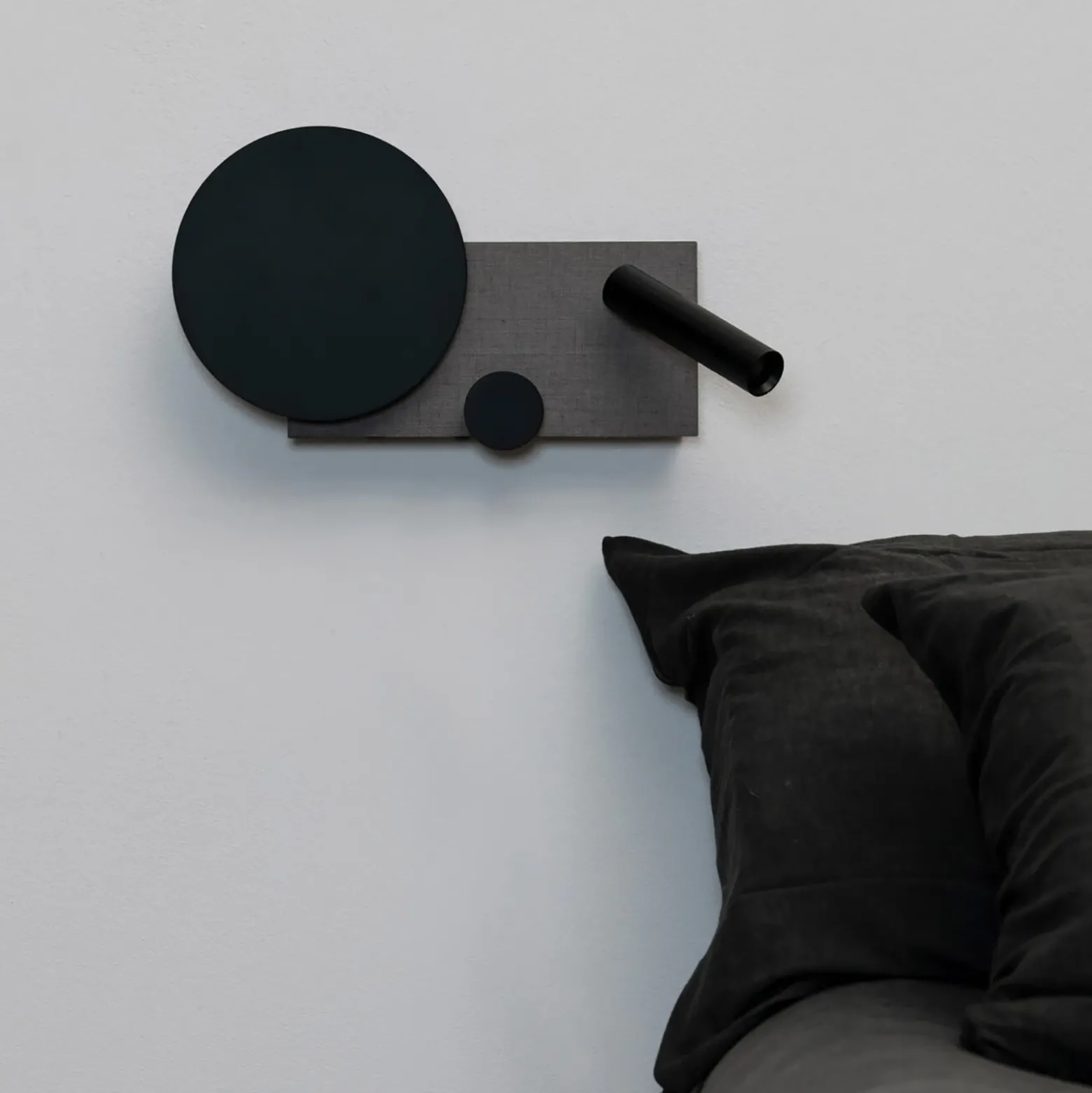Aplique de pared LED Klee, gris, versión izquierda