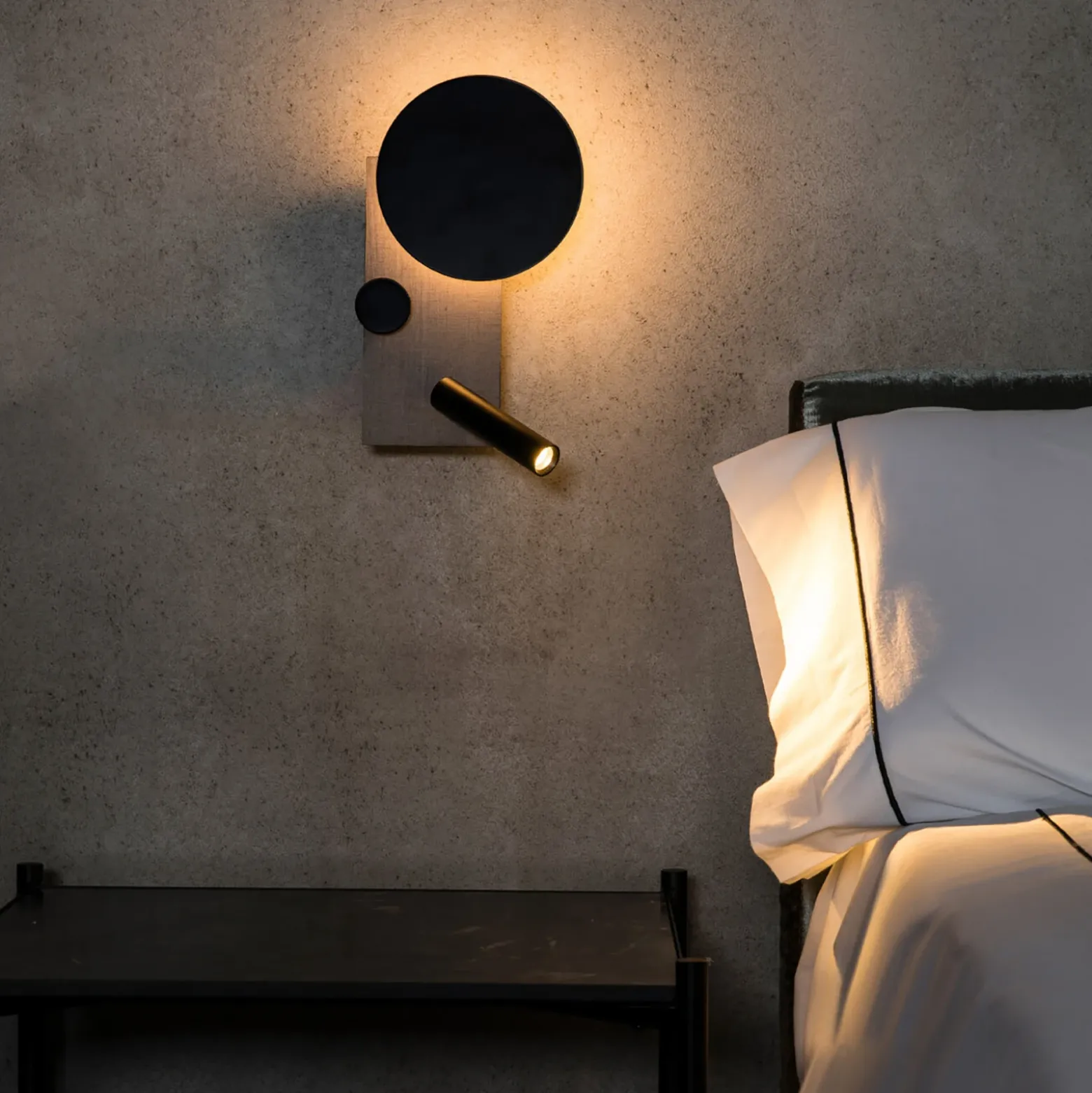 Aplique de pared LED Klee, gris, versión izquierda