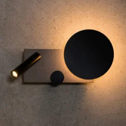 Aplique de pared LED Klee, gris, versión derecha
