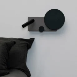 Aplique de pared LED Klee, gris, versión derecha