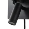 Aplique de pared LED Lindby Auden, negro, enchufe, estación de carga