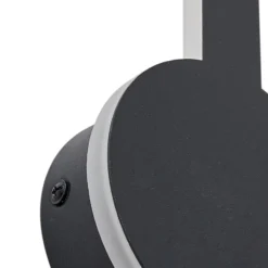 Aplique de pared LED Lindby Borian, negro, aluminio, 40 cm