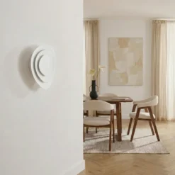 Aplique de pared LED Lindby Delar, blanca, 25 x 25 cm, atenuable