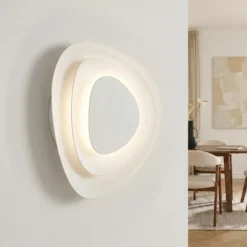 Aplique de pared LED Lindby Delar, blanca, 25 x 25 cm, atenuable