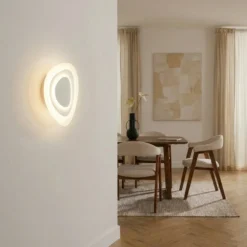 Aplique de pared LED Lindby Delar, blanca, 25 x 25 cm, atenuable