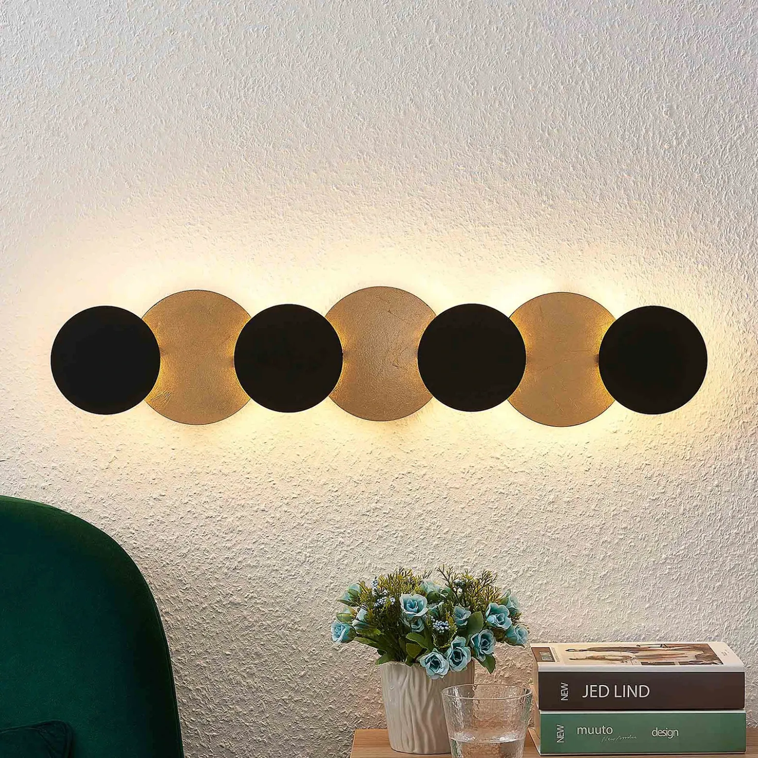 Aplique de pared LED Lindby Grazyna, 72 cm, 7 luces, regulable
