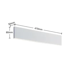 Aplique de pared LED Lindby Ignazia, 47 cm, blanco, metal, luz hacia