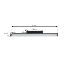Aplique de pared LED Lindby Kirka, negro, metal, IP44, 90 cm, CCT