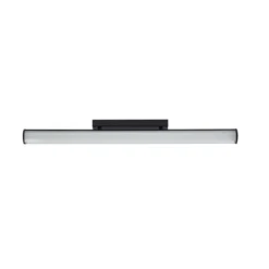 Aplique de pared LED Lindby Kirka, negro, metal, IP44, 90 cm, CCT