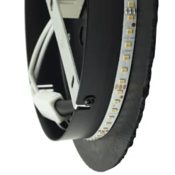 Aplique de pared LED Lindby Peetu, Ø 25 cm, pizarra, atenuable