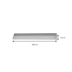 Aplique de pared LED Lindby Philippa, angular, 59 cm, color aluminio, IP44