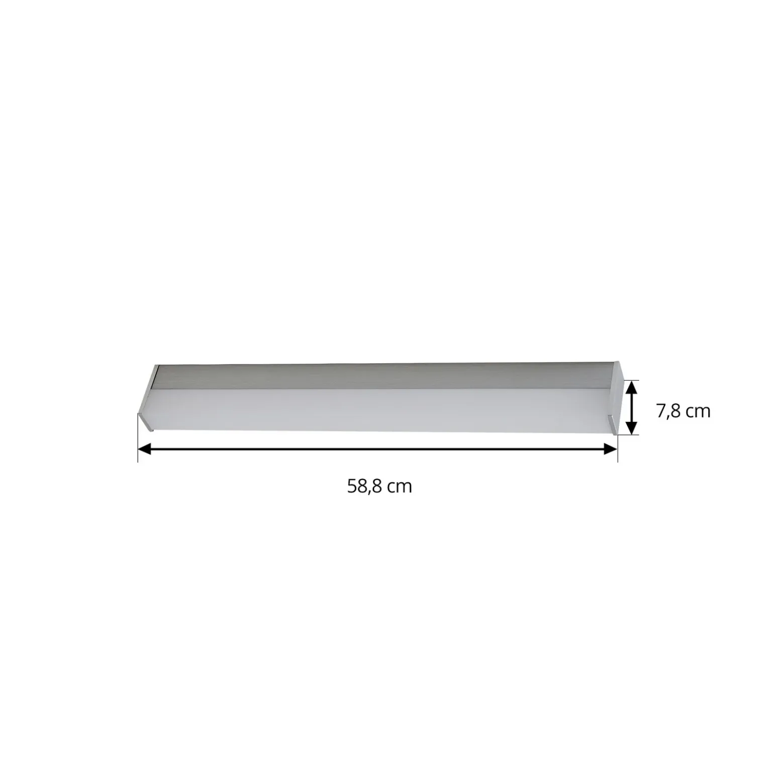 Aplique de pared LED Lindby Philippa, angular, 59 cm, color aluminio, IP44