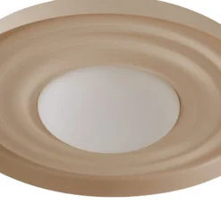 Aplique de pared LED Lindby Waves, beige, Ø 43 cm, metal