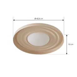 Aplique de pared LED Lindby Waves, beige, Ø 43 cm, metal