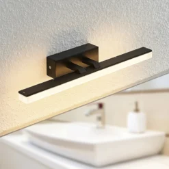 Aplique de pared LED Lisana de Lucande, horizontal, 46 cm, IP44