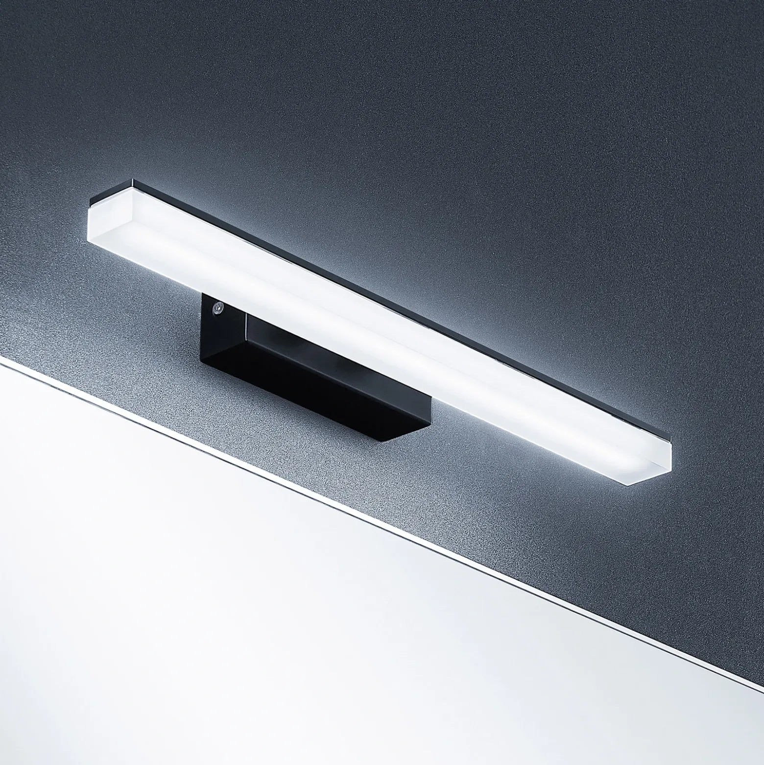 Aplique de pared LED Lisana de Lucande, horizontal, 46 cm, IP44