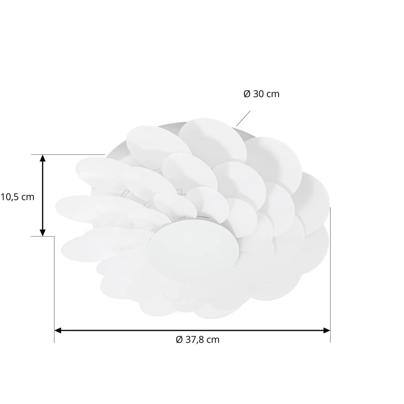 Aplique de pared LED Lucande «Bloem», Ø 40 cm, blanco, atenuable en 3 niveles