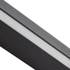 Aplique de pared LED Lucande Kinsley, 90 cm, negro, atenuable, CCT
