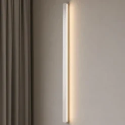 Aplique de pared LED Lucande Kinsley, 90 cm, níquel, atenuable, CCT