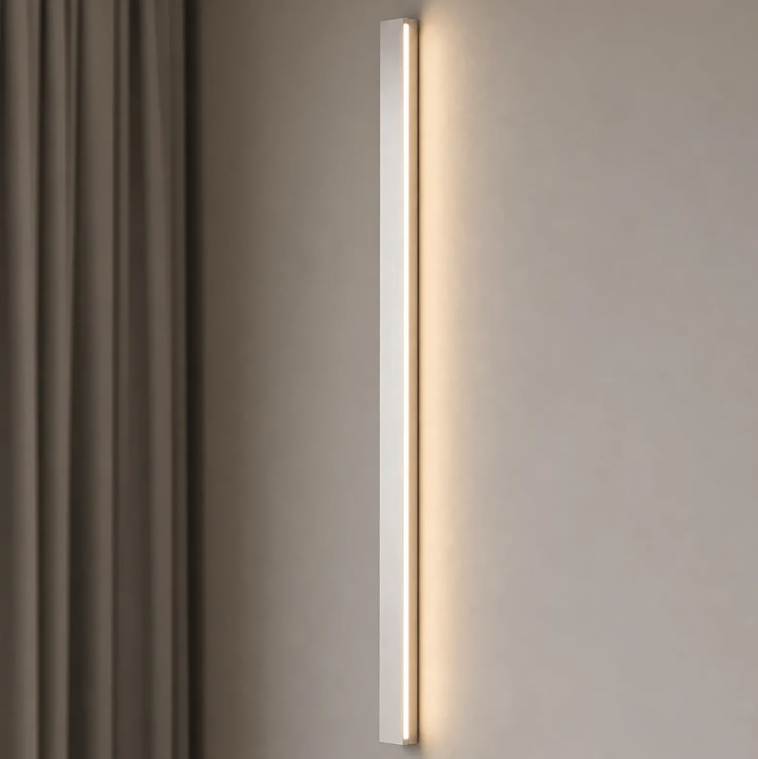 Aplique de pared LED Lucande Kinsley, 90 cm, níquel, atenuable, CCT