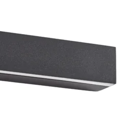 Aplique de pared LED Lucande Kinsley, 90 cm, negro, atenuable, CCT