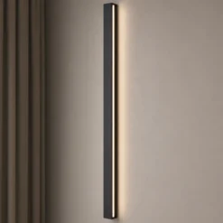 Aplique de pared LED Lucande Kinsley, 90 cm, negro, atenuable, CCT