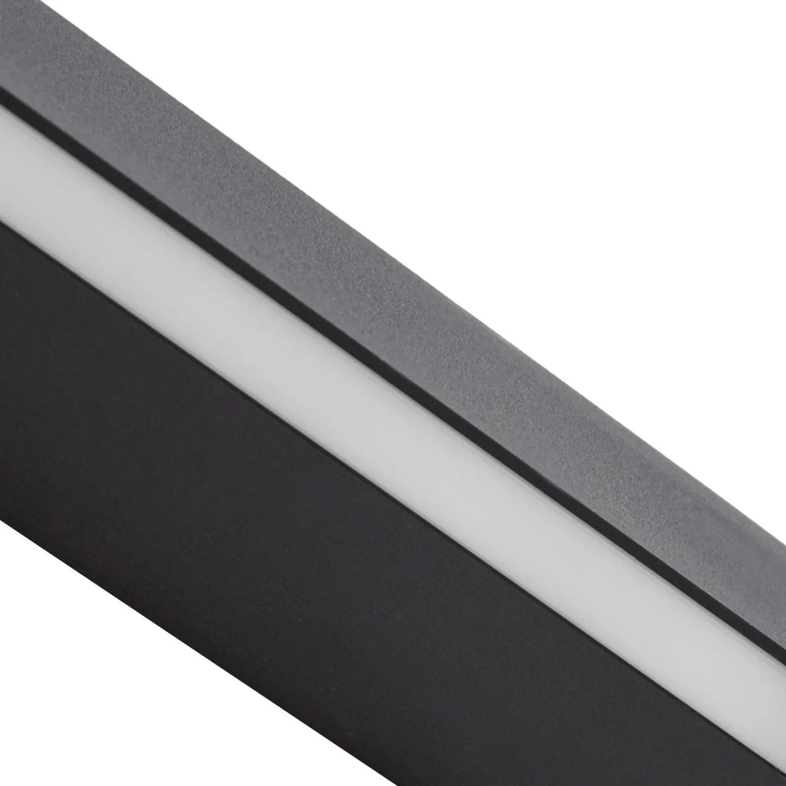 Aplique de pared LED Lucande Kinsley, 90 cm, negro, atenuable, CCT