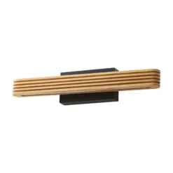 Aplique de pared LED Lucande Lieske, 40 cm, madera, negro