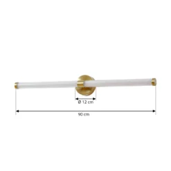 Aplique de pared LED Lucande Melisa, dorado, 90 cm, CCT, IP44