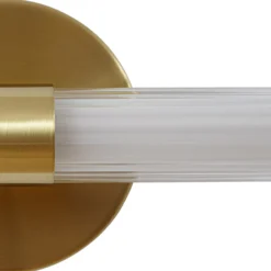 Aplique de pared LED Lucande Melisa, dorado, 90 cm, CCT, IP44
