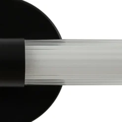 Aplique de pared LED Lucande Melisa, negro, 90 cm, CCT, IP44
