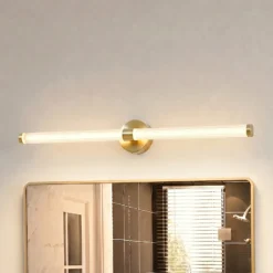 Aplique de pared LED Lucande Melisa, dorado, 90 cm, CCT, IP44