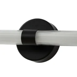 Aplique de pared LED Lucande Melisa, negro, 90 cm, CCT, IP44
