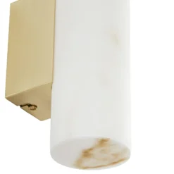 Aplique de pared LED Lucande Tavira, alabastro, luz hacia arriba/hacia abajo