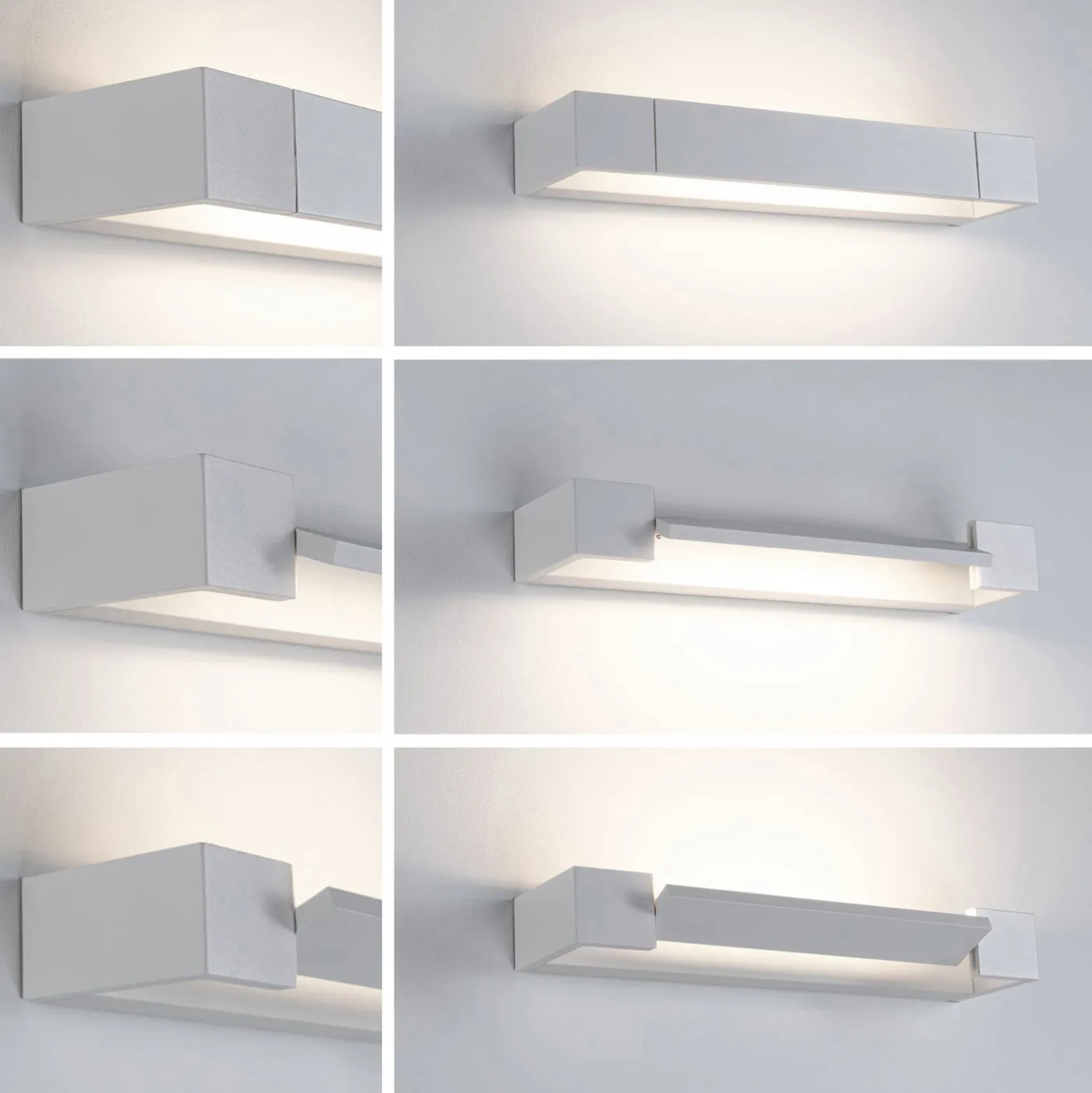 Aplique de pared LED Lucille de Paulmann, blanco, 40 cm, atenuable, IP44