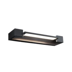 Aplique de pared LED Lucille de Paulmann, negro, 40 cm, IP44, atenuable