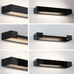 Aplique de pared LED Lucille de Paulmann, negro, 40 cm, IP44, atenuable