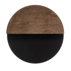 Aplique de pared LED Luna S, negro/wengué, acero, madera, 3.000 K