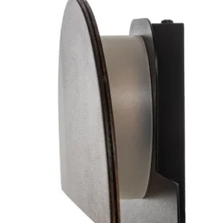 Aplique de pared LED Luna S, negro/wengué, acero, madera, 3.000 K