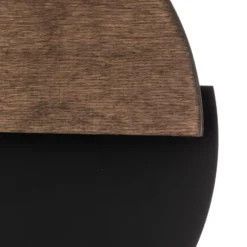 Aplique de pared LED Luna S, negro/wengué, acero, madera, 3.000 K