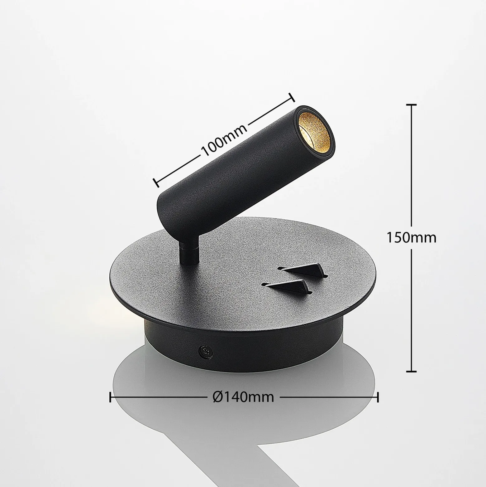 Aplique de pared LED Magya, negro, 2 luces, redondo, de Lucande