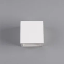 Aplique de pared LED Marita de escayola en forma de cubo