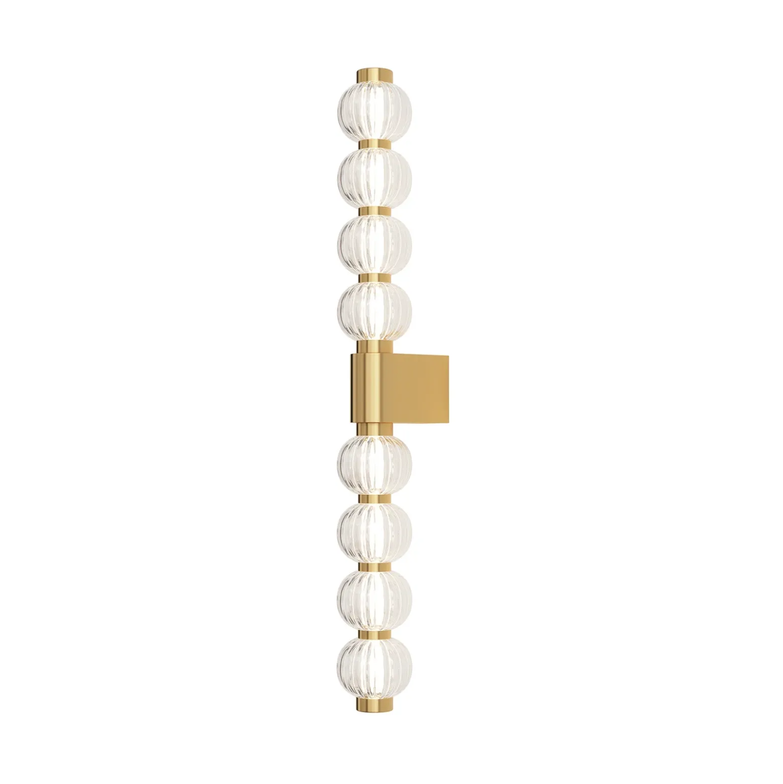 Aplique de pared LED Maytoni Amulet, lineal, 76 cm, transparente / dorado