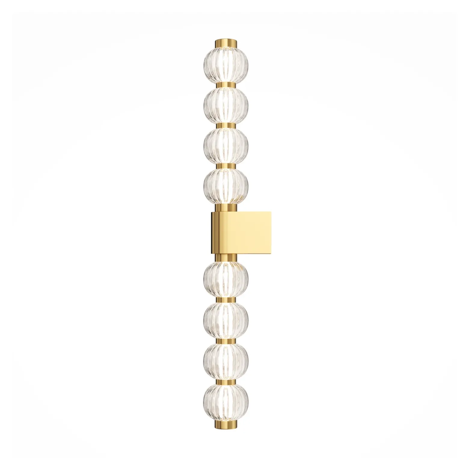 Aplique de pared LED Maytoni Amulet, lineal, 76 cm, transparente / dorado