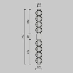 Aplique de pared LED Maytoni Amulet, lineal, 76 cm, transparente / dorado