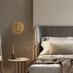 Aplique de pared LED Maytoni iOS 176, dorado, redondo, aluminio