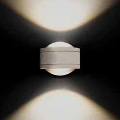 Aplique de pared LED Megatron Due Punto, blanco mate