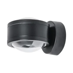 Aplique de pared LED Megatron Due Punto, negro mate