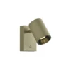 Aplique de pared LED Melina, verde oliva, profundidad de 12 cm, metal, atenuable