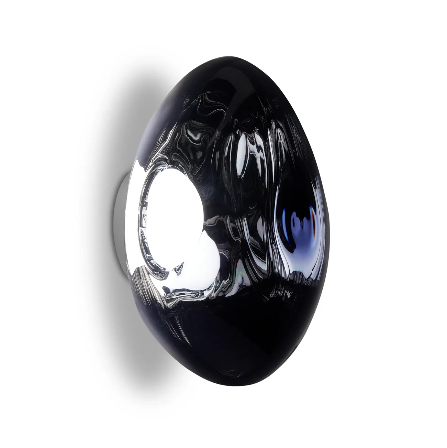 Aplique de pared LED Melt Surface de Tom Dixon, Ø 50 cm, ahumado